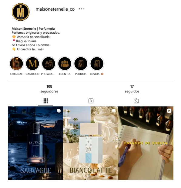 Perfil de Instagram @maisoneternelle_co